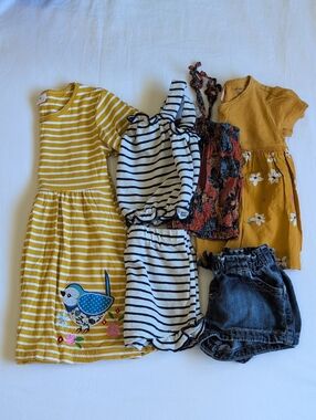 Old Navy Carters 3T Striped Matching Set Floral Tank Denim Lot 6 Pc Bundle